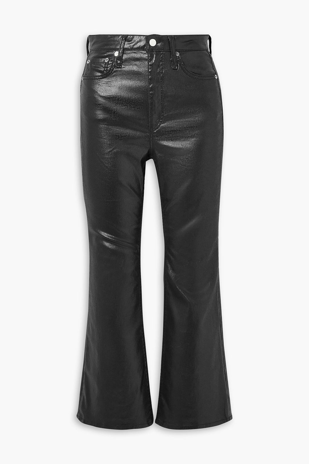 цена Укороченные расклешенные джинсы Casey с высокой посадкой и покрытием RAG & BONE, черный
