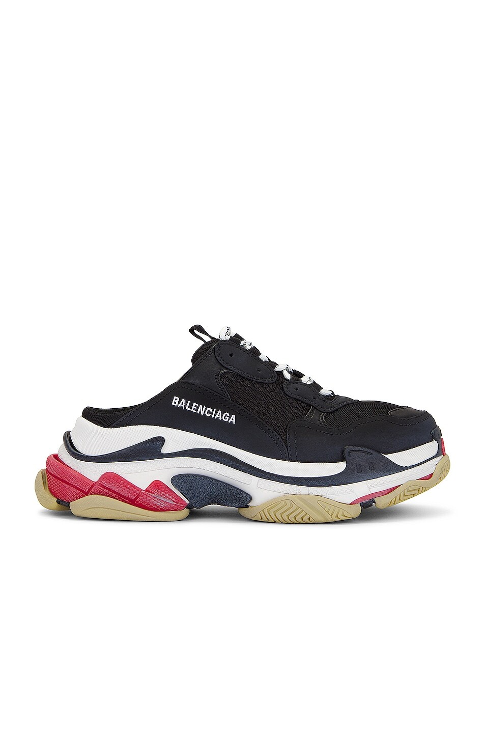 

Кроссовки Balenciaga Triple S Mule, цвет Black, White & Red