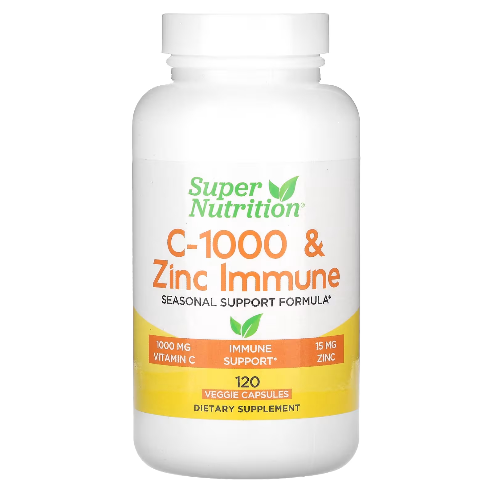 C-1000 и иммунитет к цинку, 120 растительных капсул Super Nutrition