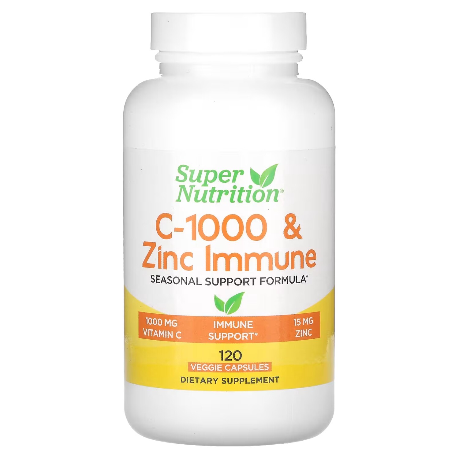 C-1000 и иммунитет к цинку, 120 растительных капсул Super Nutrition