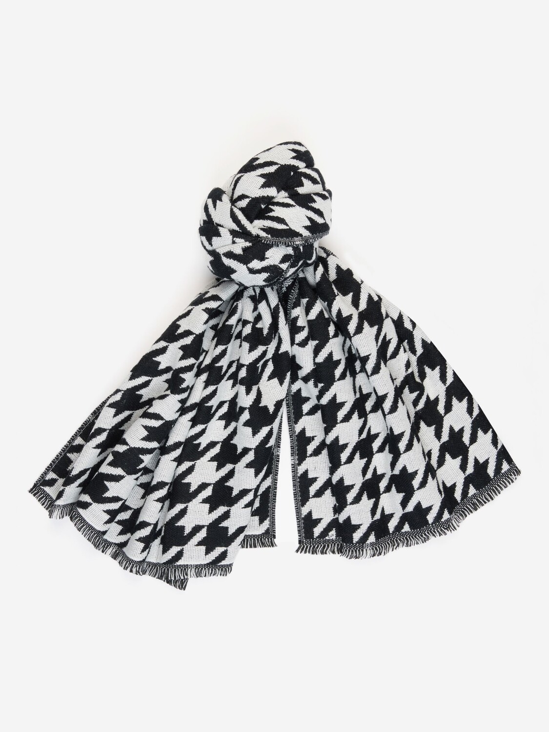 

Двусторонний шарф в клетку Barbour с запахом гусиные лапки, черный/шантильи