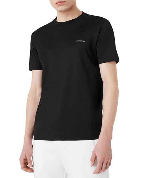 

Футболка с логотипом и круглым вырезом с короткими рукавами Emporio Armani, цвет Black