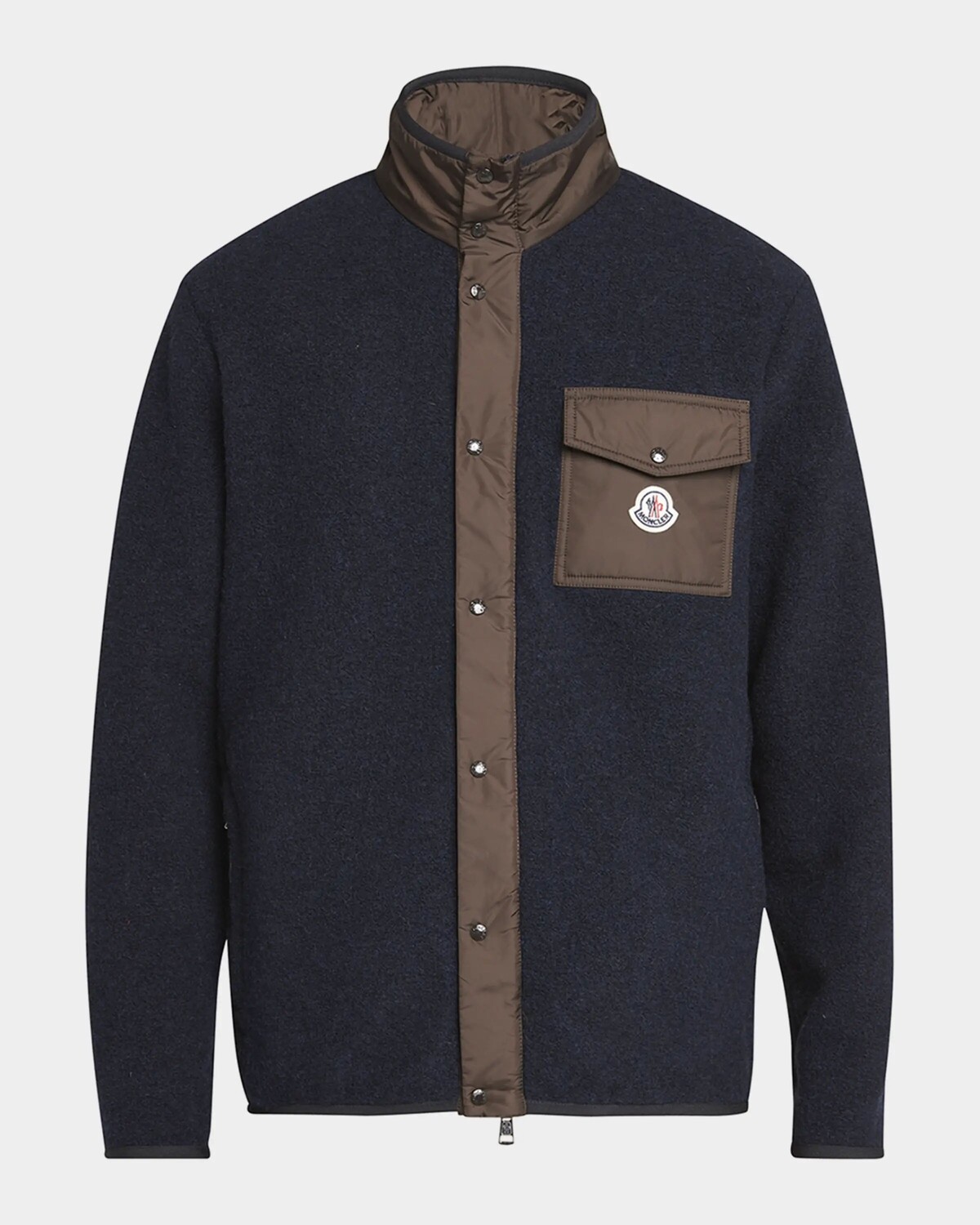 

Мужская флисовая куртка с контрастной отделкой Moncler, темно-синий