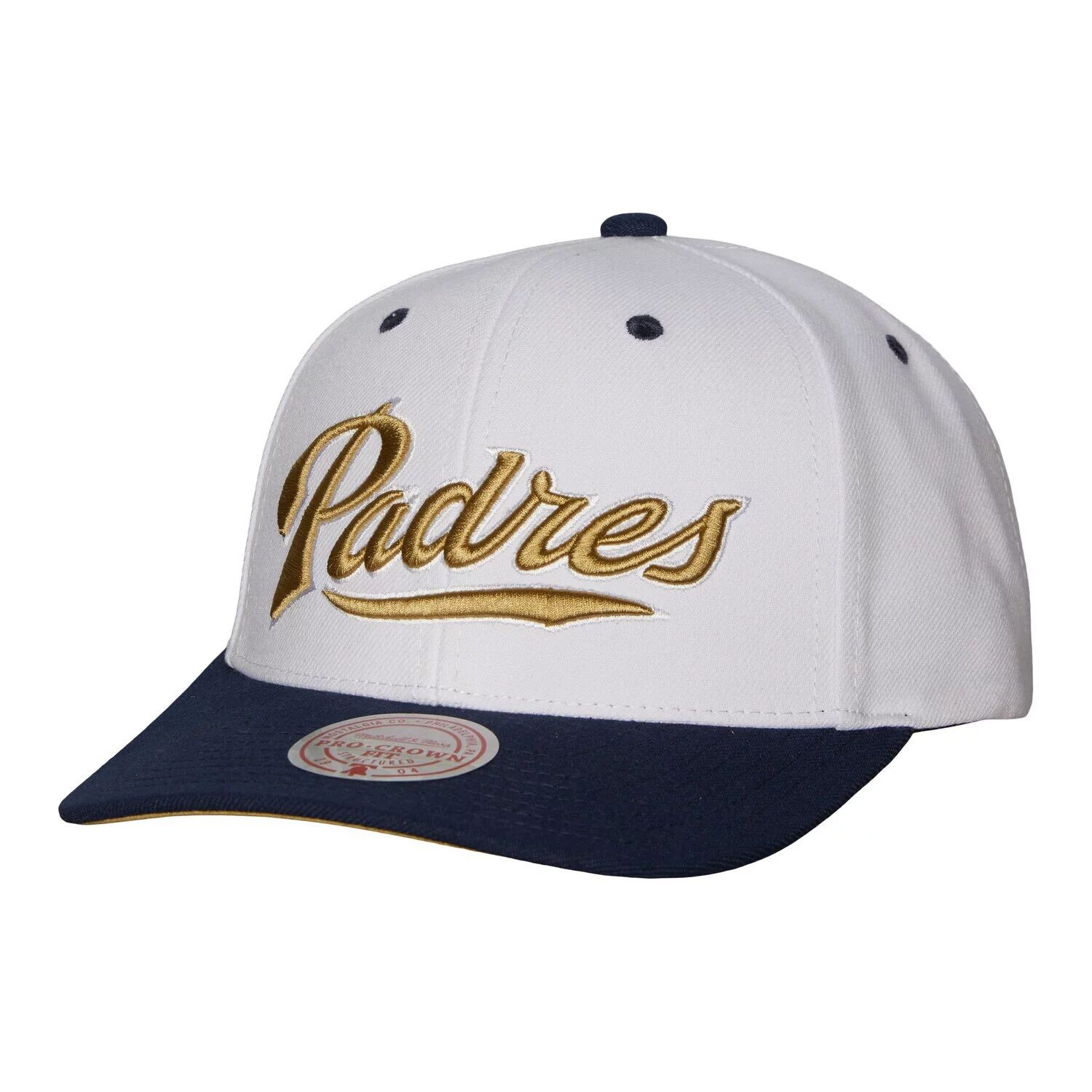 

Мужская кепка Mitchell & Ness White San Diego Padres Cooperstown Collection Pro Crown Snapback