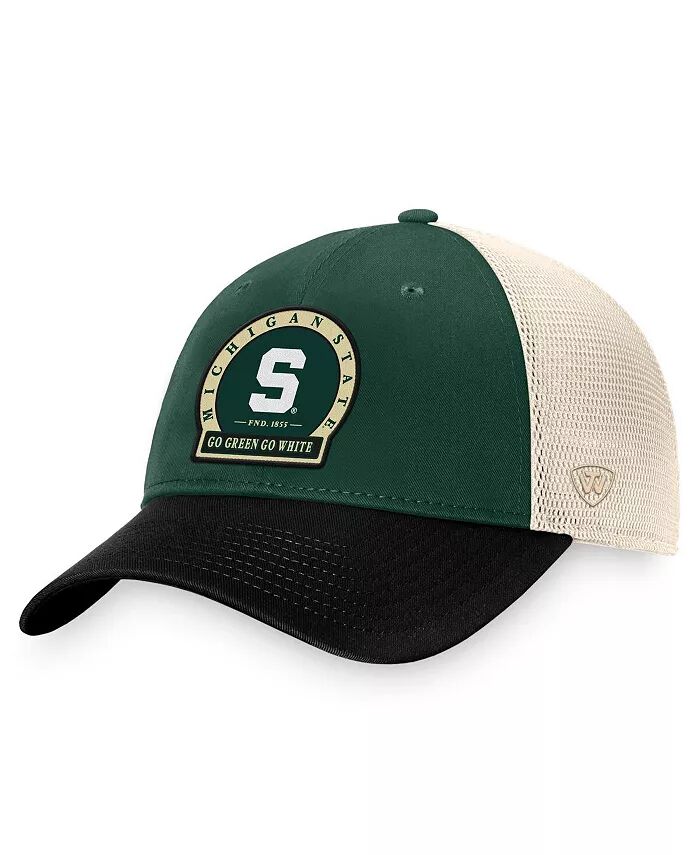 

Мужская зеленая регулируемая шляпа Michigan State Spartans Refined Trucker Top Of The World, черный