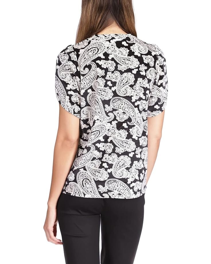 

Топ Michael Kors Velvet Petal Sleeve Top, цвет Bone