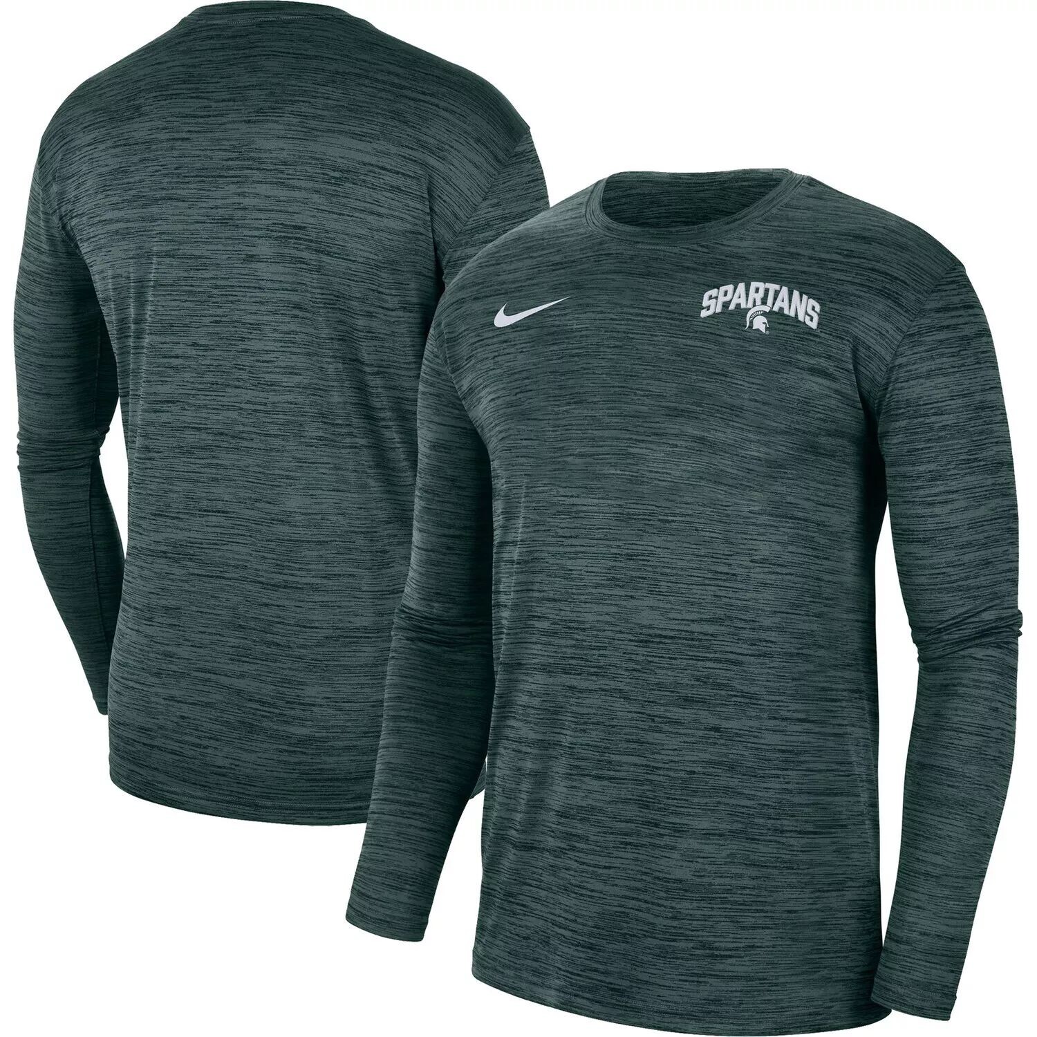 

Мужская зеленая футболка с длинным рукавом Michigan State Spartans 2022 Sideline Game Day Velocity Performance Nike, Зеленый