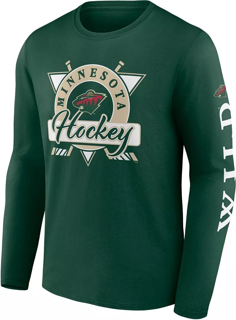 

Зеленая рубашка с длинными рукавами NHL Minnesota Wild с рисунком Hit