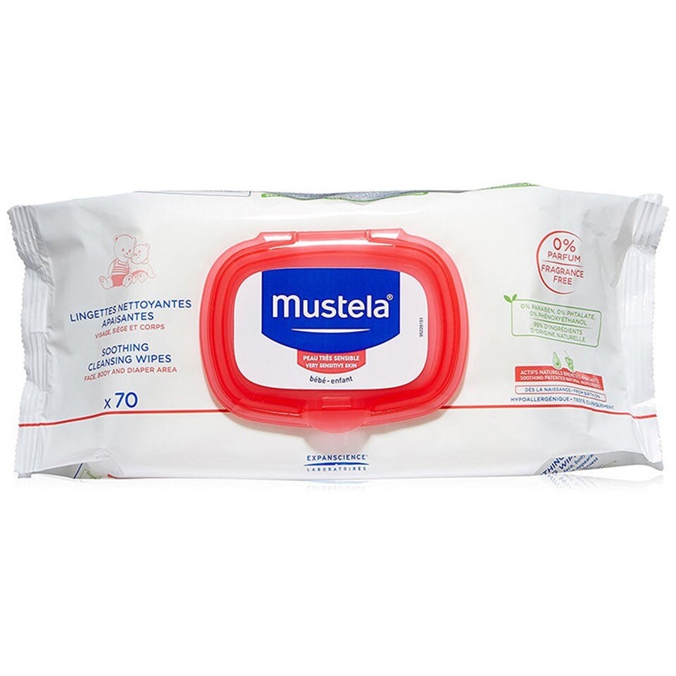 

Успокаивающие очищающие салфетки Mustela 70 шт.