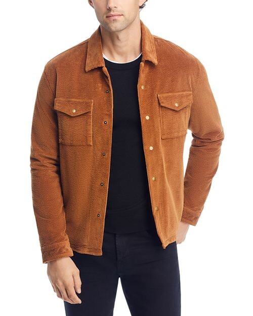 

Вельветовая куртка-рубашка Derek из смесового хлопка John Varvatos, цвет Brown