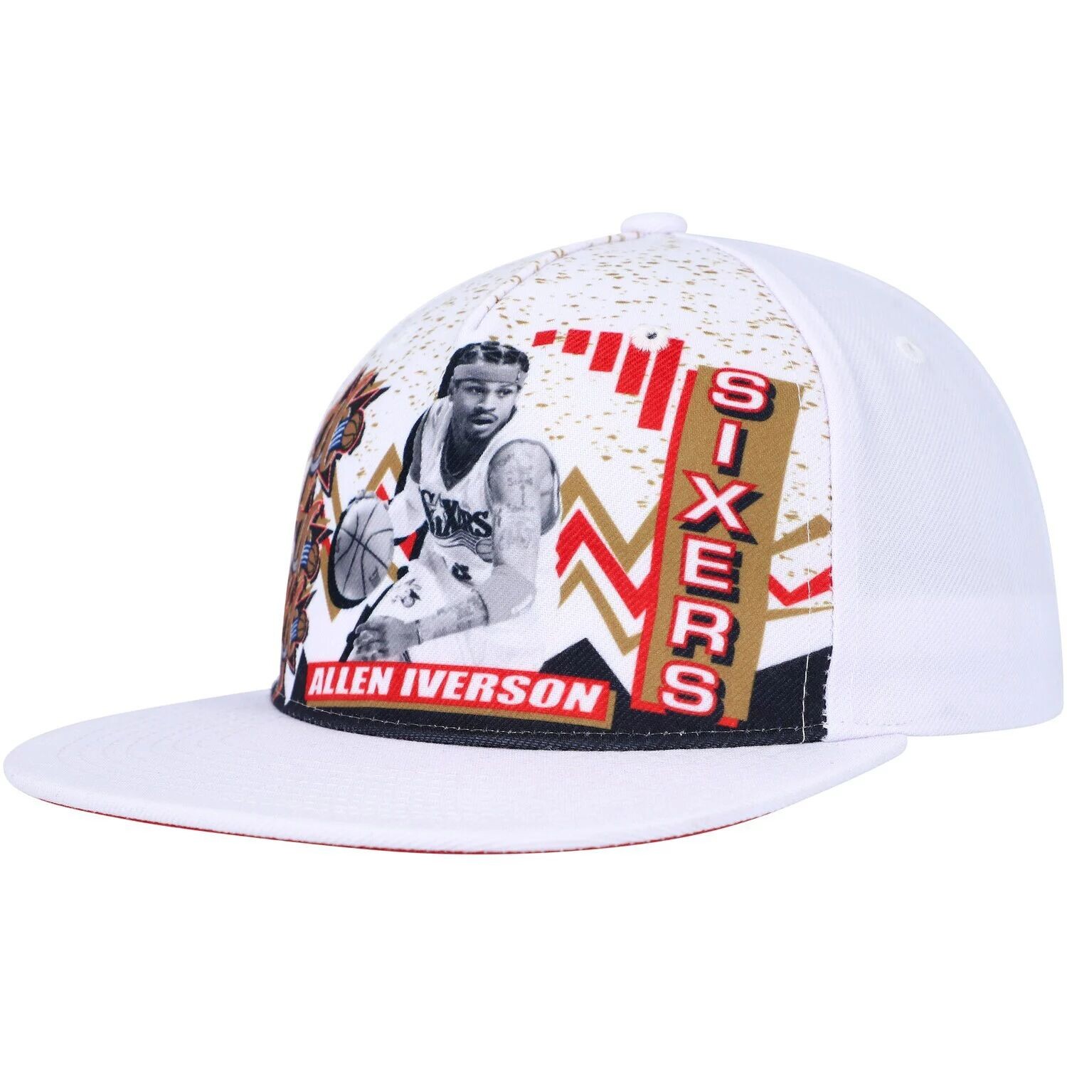 

Мужская кепка Mitchell & Ness Allen Iverson White Philadelphia 76ers Hardwood Classics 90-х Playa Deadstock Snapback Hat