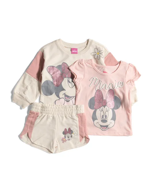 

Комплект из топа и шорт из 3 предметов для маленьких девочек Minnie Mouse, слоновая кость