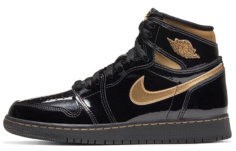 

Jordan Air Jordan 1 Retro High OG GS 'Black Metallic Gold' Винтажные баскетбольные кроссовки женские