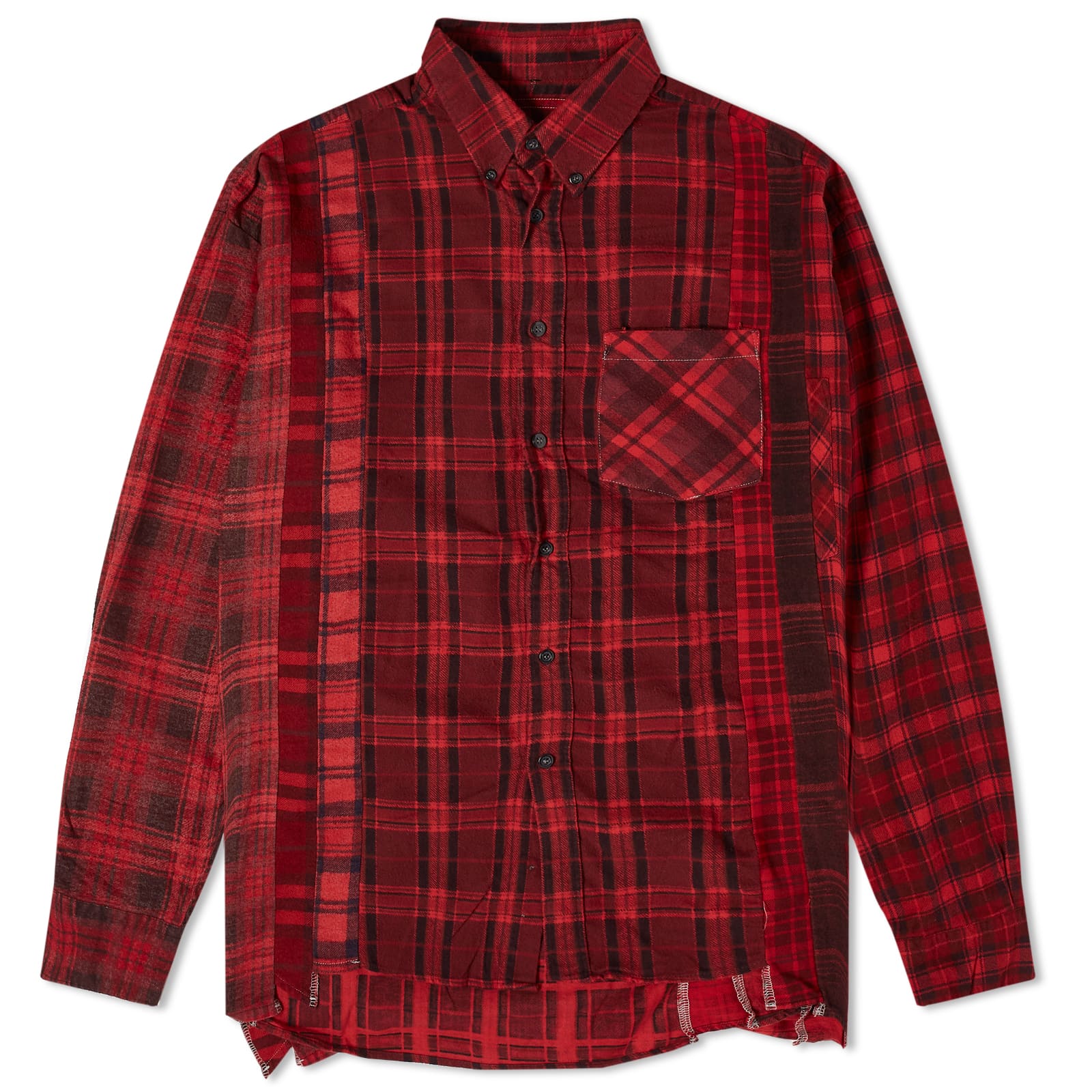 цена Рубашка Needles 7 Cuts Wide Over Dyed Flannel, цвет Red