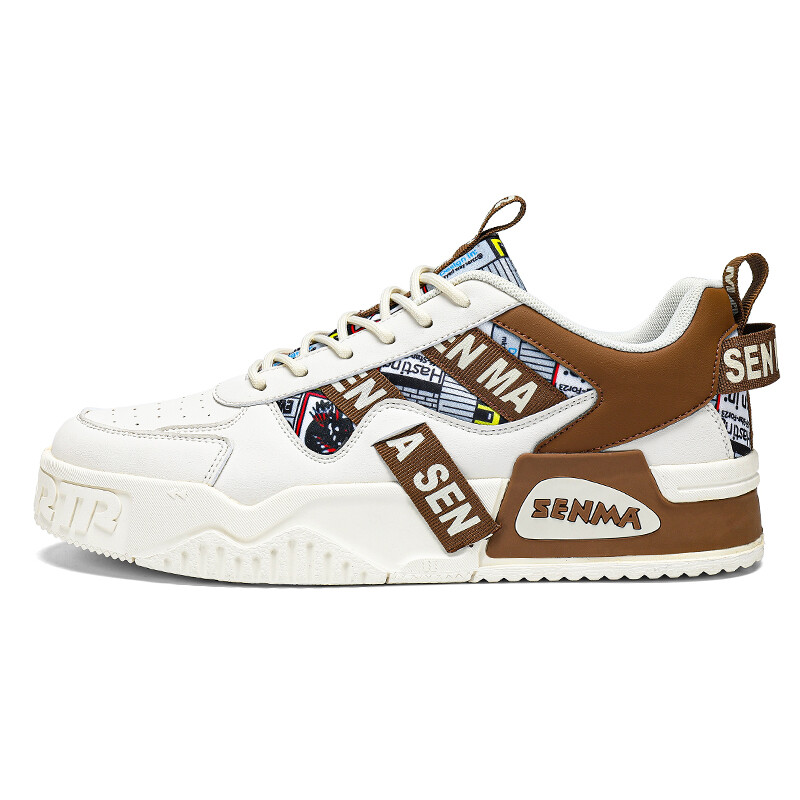 

Кроссовки SENMA Semir Skateboarding Shoes Unisex Low-top, белый/черный