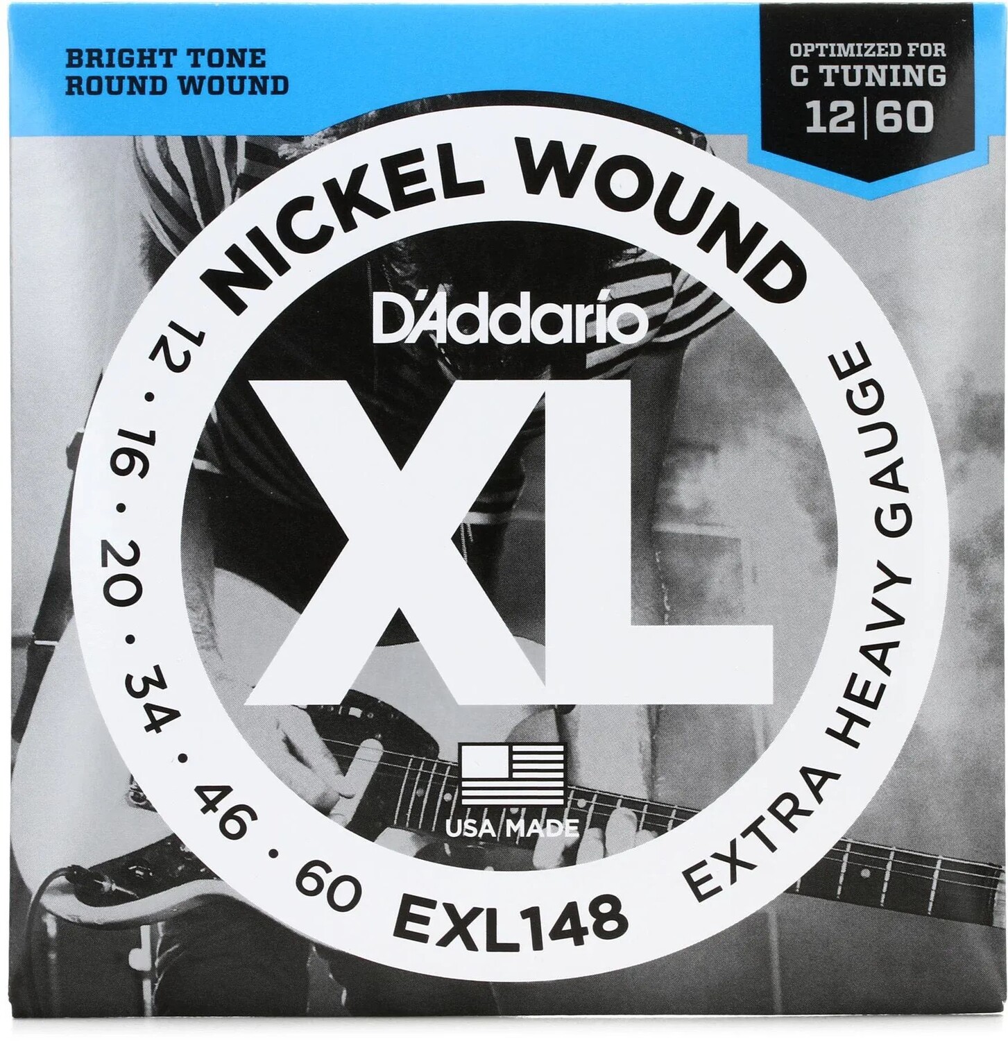 

Струны для электрогитары D'Addario EXL148 XL с никелевой обмоткой — .012-.060 сверхтяжелые