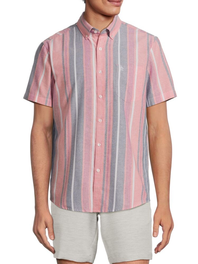 

Рубашка в несколько полосок Original Penguin, цвет Hot Coral
