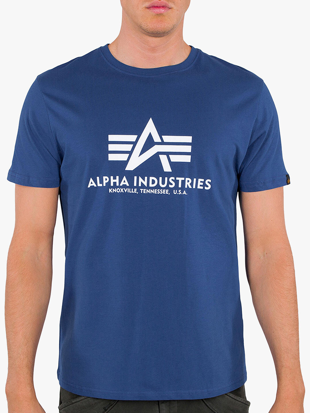

Футболка с круглым вырезом с логотипом Alpha Industries, синяя Nasa