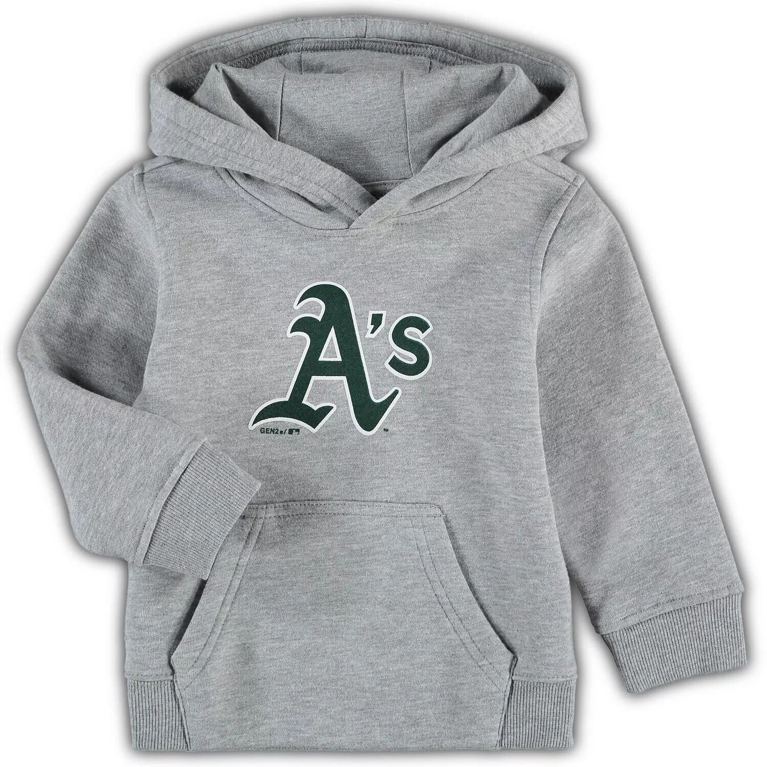 

Серый пуловер с капюшоном и логотипом Oakland Athletics Primary для малышей Outerstuff