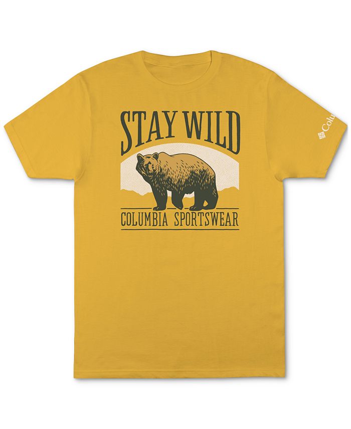 Мужская футболка с графическим логотипом Oso Stay Wild Columbia, желтый