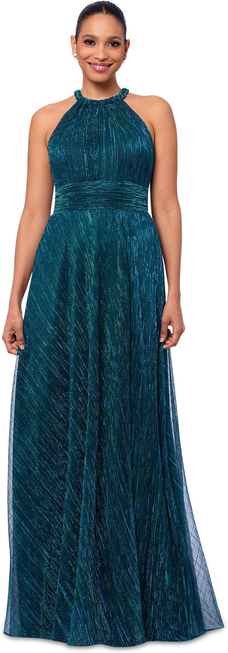 

Платье Betsy & Adam Long braided halter tie back dress, цвет Jade