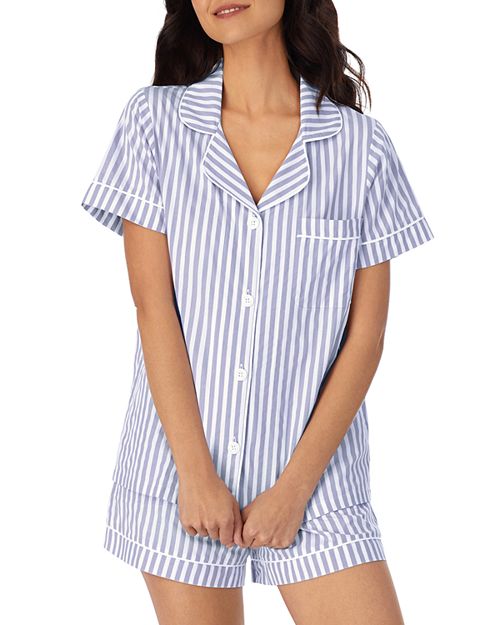 цена Полосатый хлопковый комплект коротких пижам BedHead Pajamas, цвет Blue
