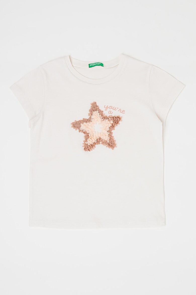 

Футболка с овальным вырезом и рельефом United Colors Of Benetton, белый