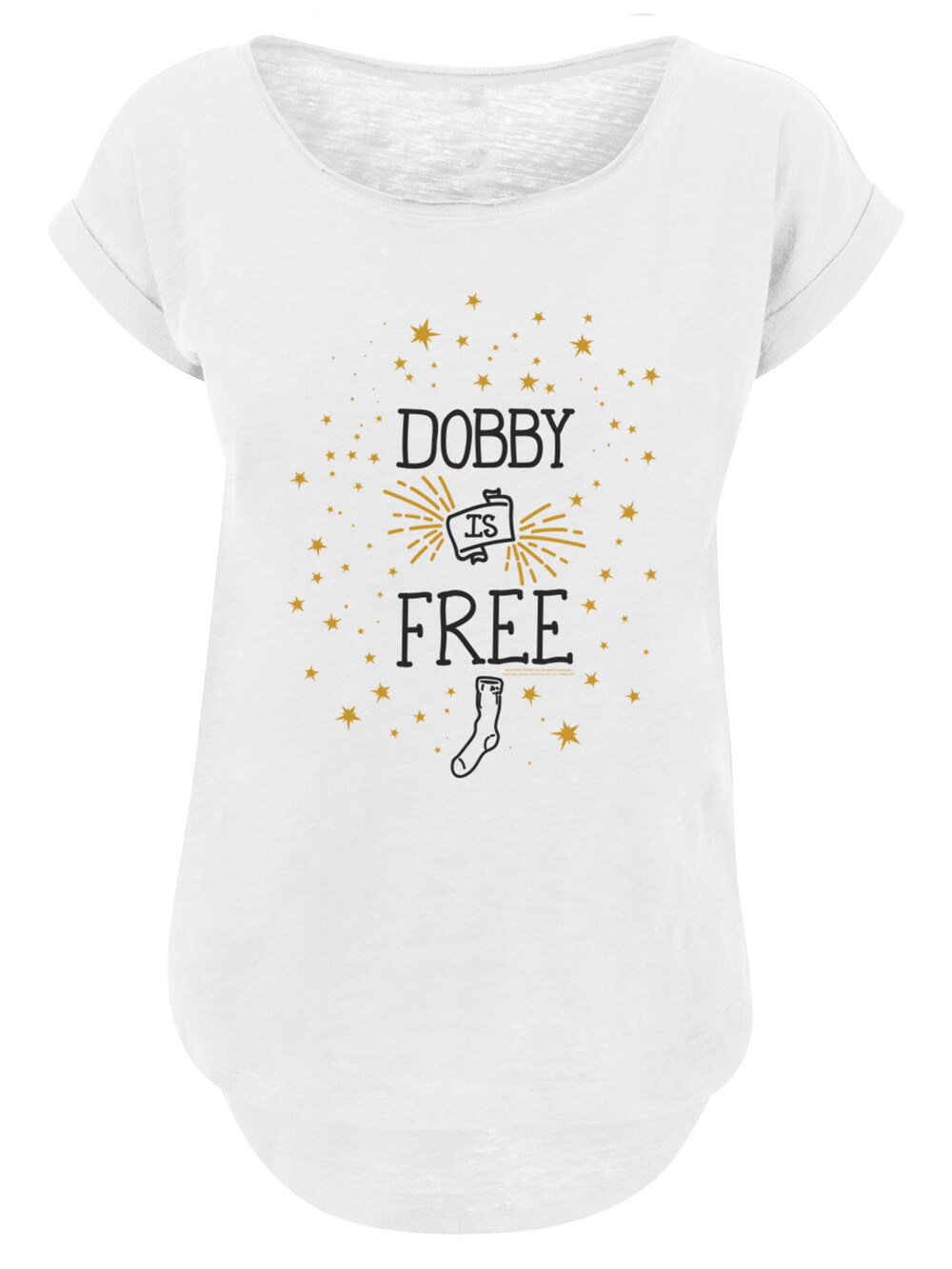 Рубашка F4NT4STIC Harry Potter Dobby Is Free, белый новинка мастер дал добби носок dobby is free мужские забавные бриллиантовые повседневные носки с надписью прямая поставка