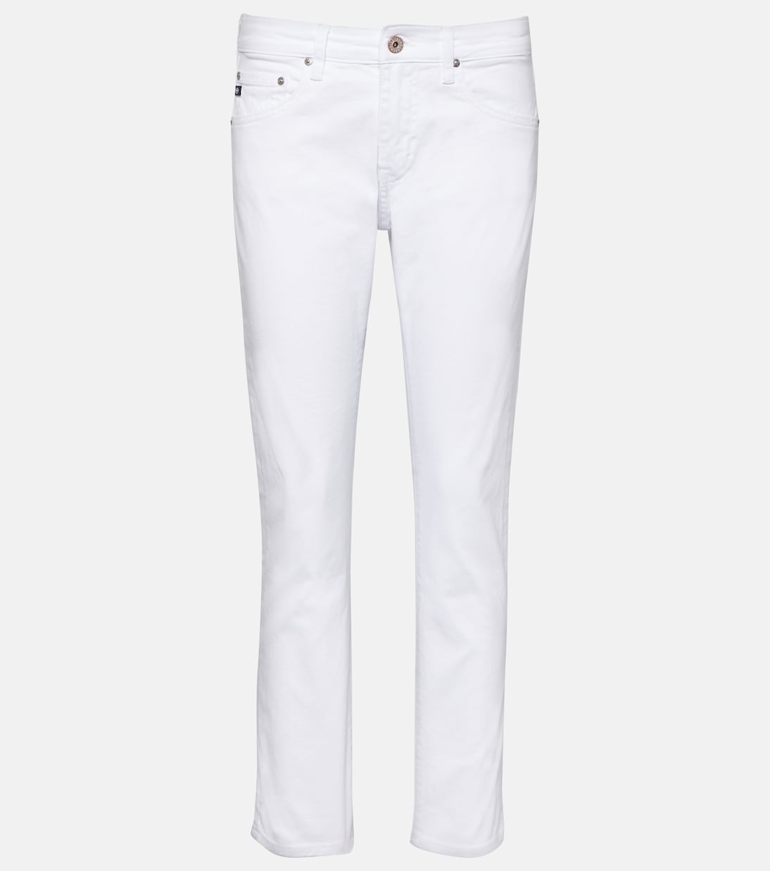цена Узкие джинсы ex-boyfriend со средней посадкой Ag Jeans, белый