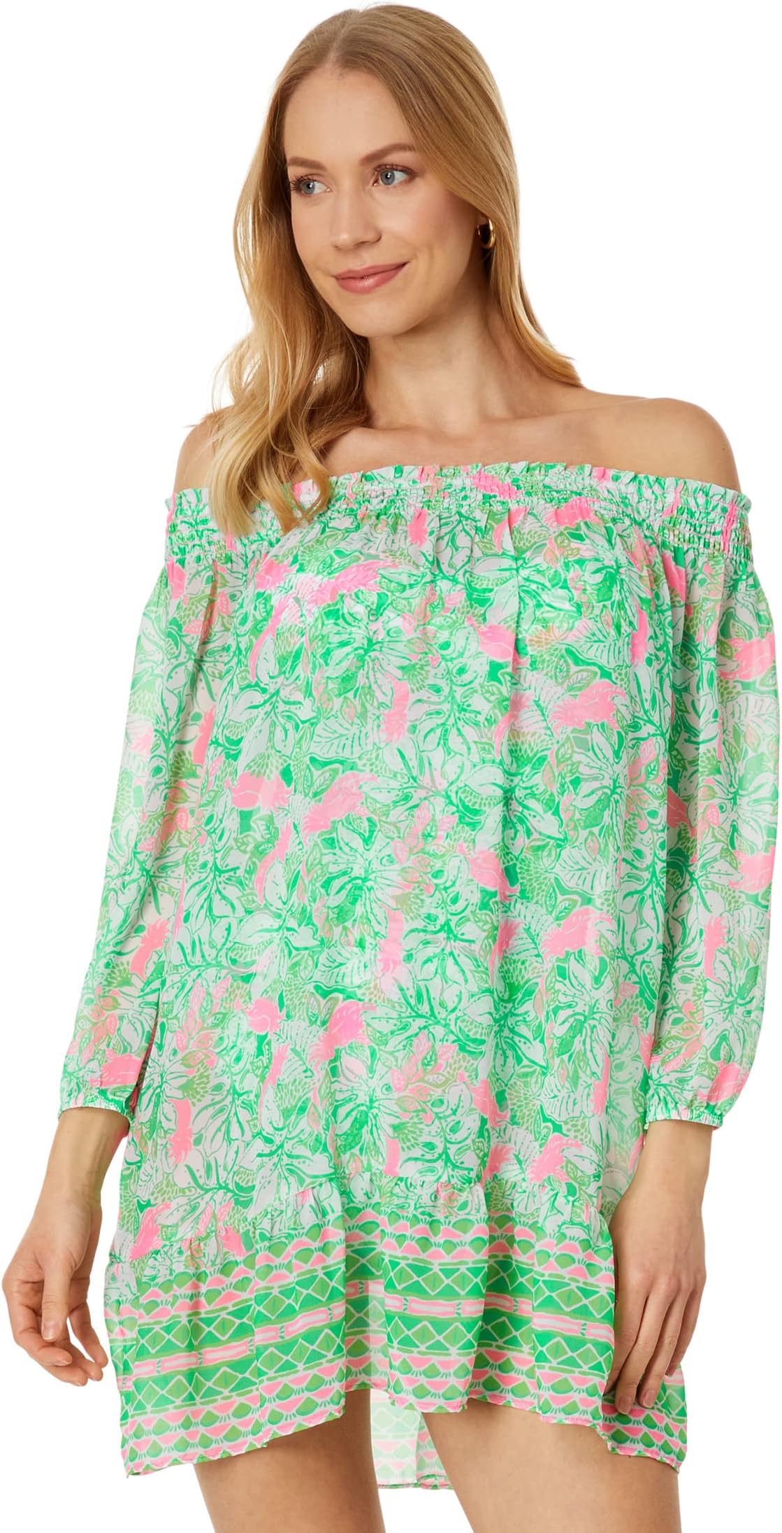 Накидка Maribeth Cover-Up Lilly Pulitzer, цвет Botanical Green Just Wing It Engineered Coverup