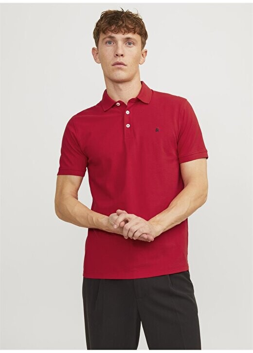 

Красная мужская футболка-поло JJEPAULOS POLO SS NOOS Jack & Jones, красный