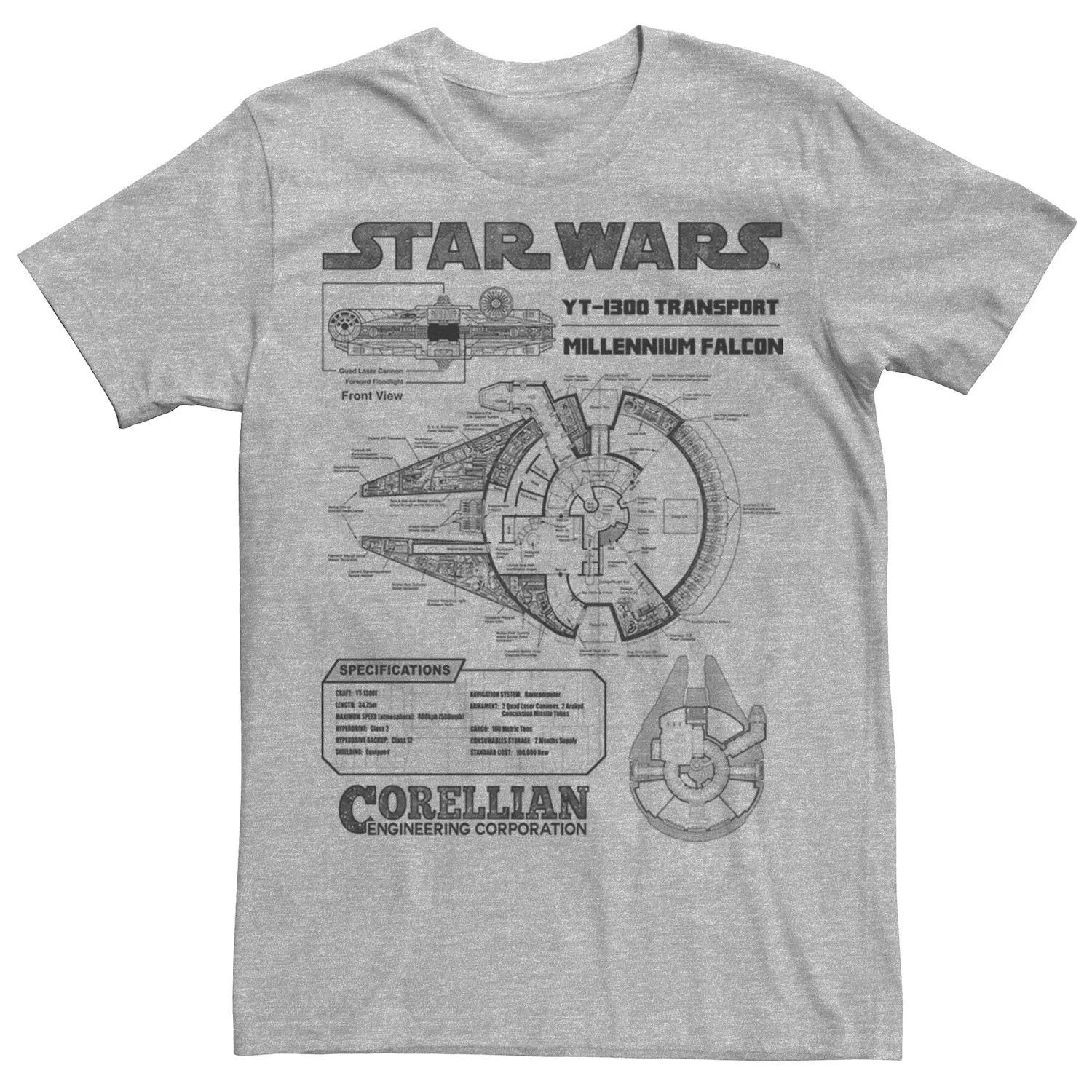 Мужская футболка с изображением Кореллианского сокола тысячелетия «Звездные войны» Star Wars мужская футболка с изображением кореллианского торгового корабля сокол тысячелетия star wars
