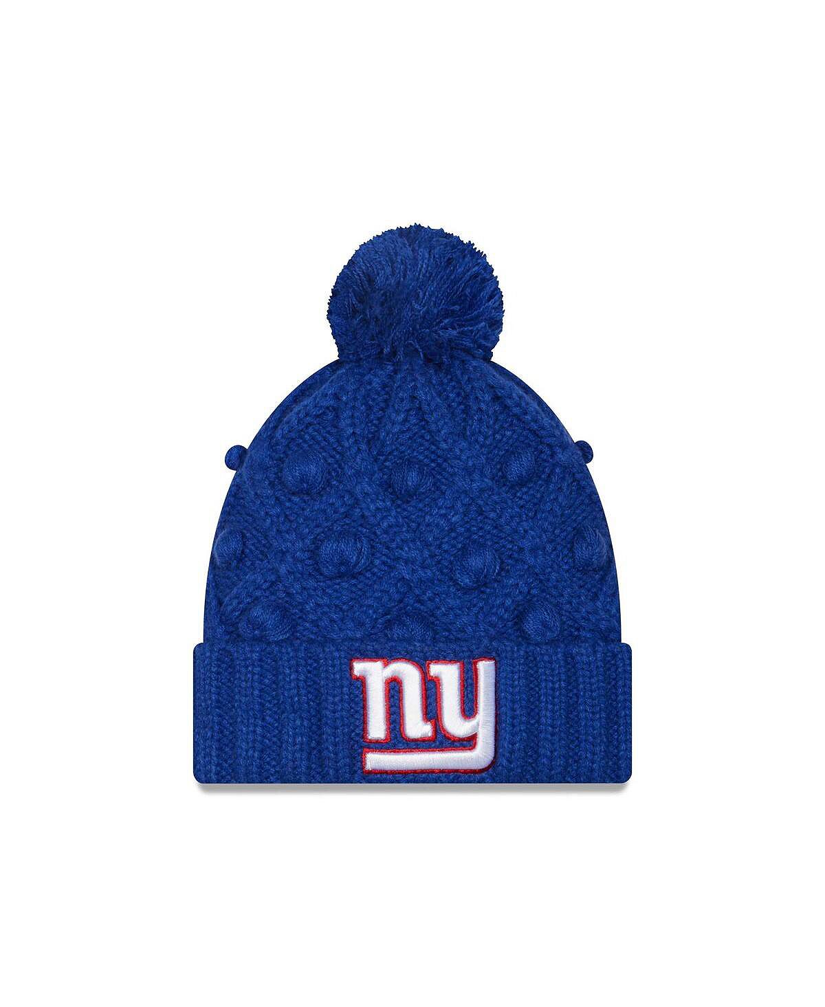 

Женская вязаная шапка с манжетами и помпоном Royal New York Giants Toasty New Era