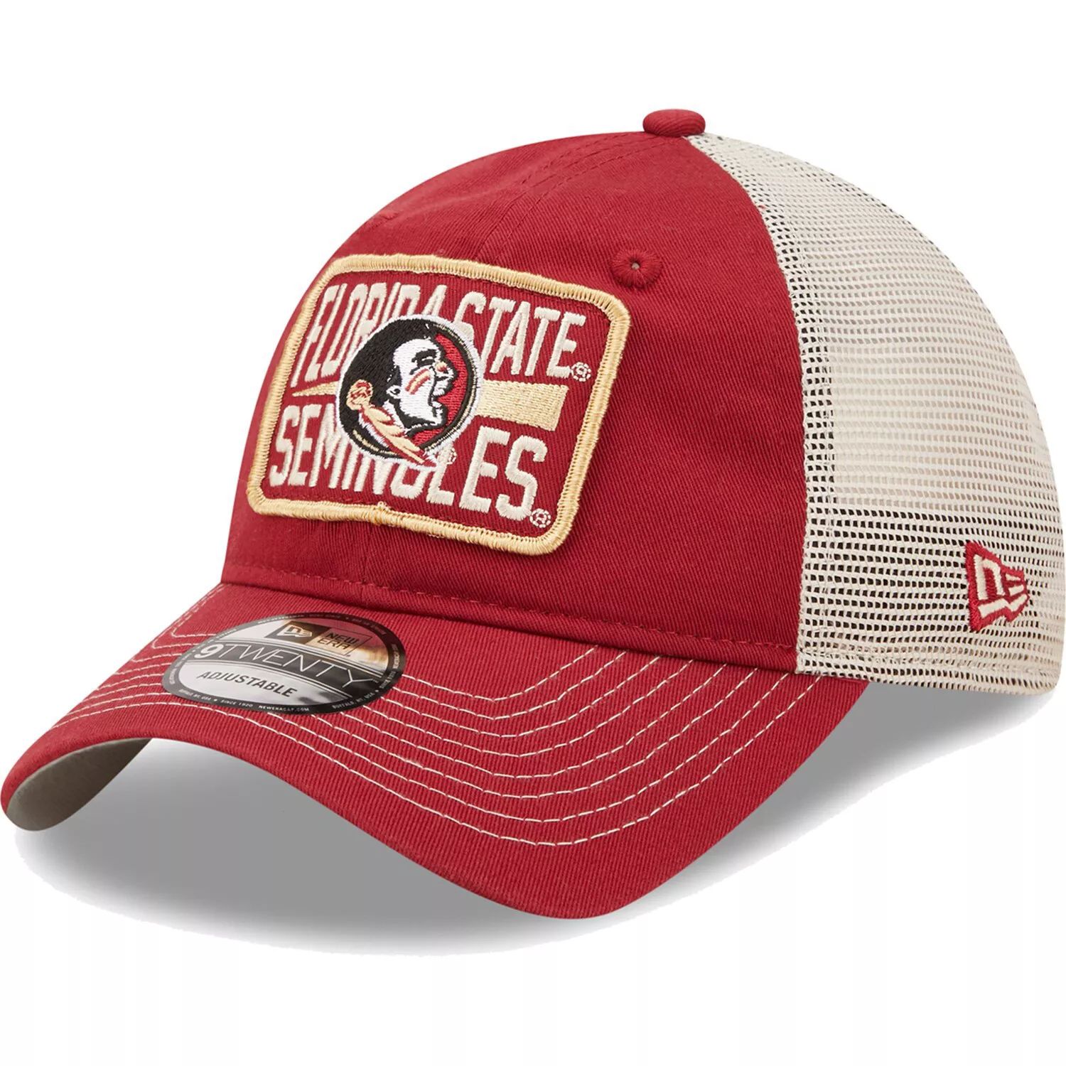 

Мужская регулируемая шляпа New Era Garnet/Natural Florida State Seminoles Devoted 9TWENTY