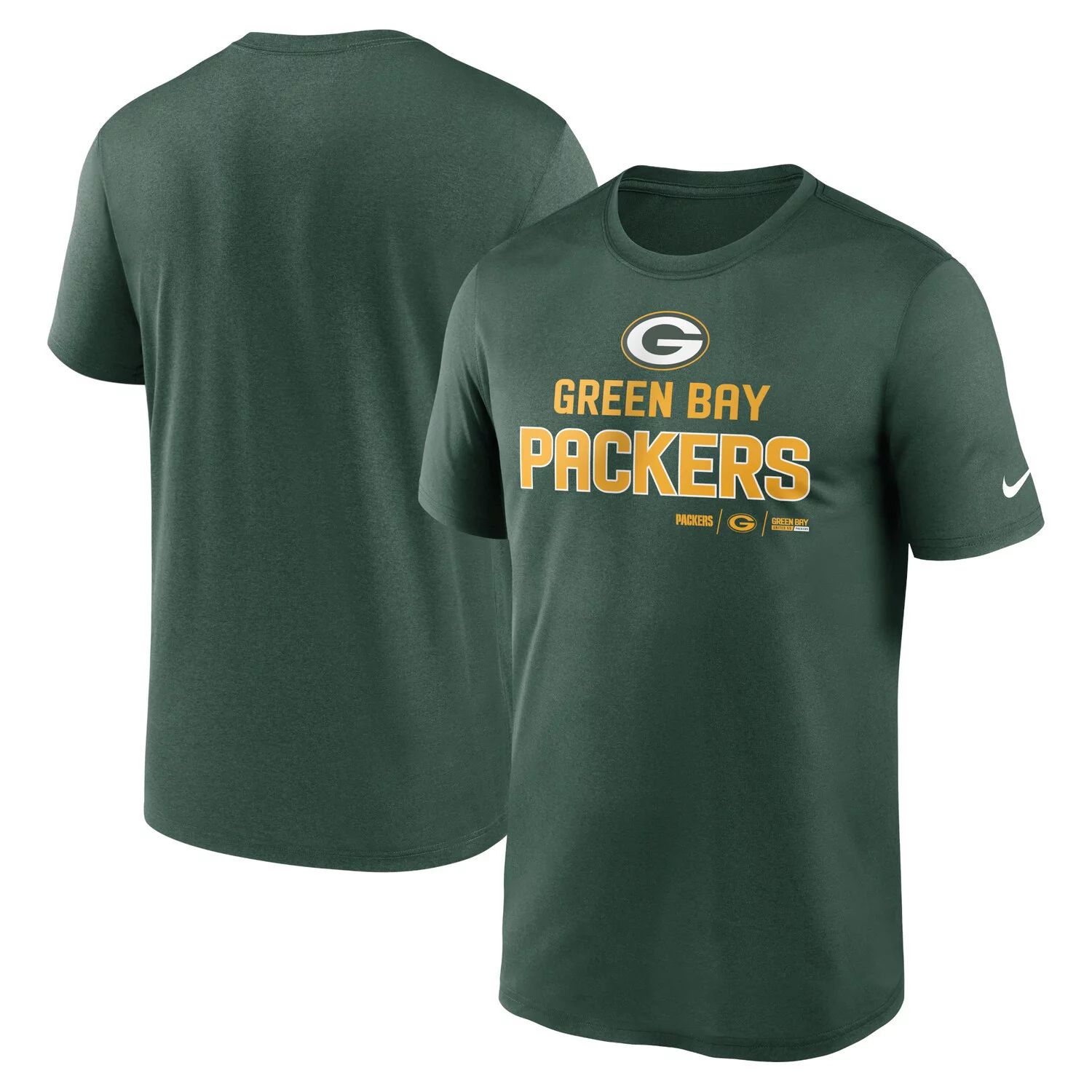 Мужская зеленая футболка Green Bay Packers Legend Community Performance Nike
