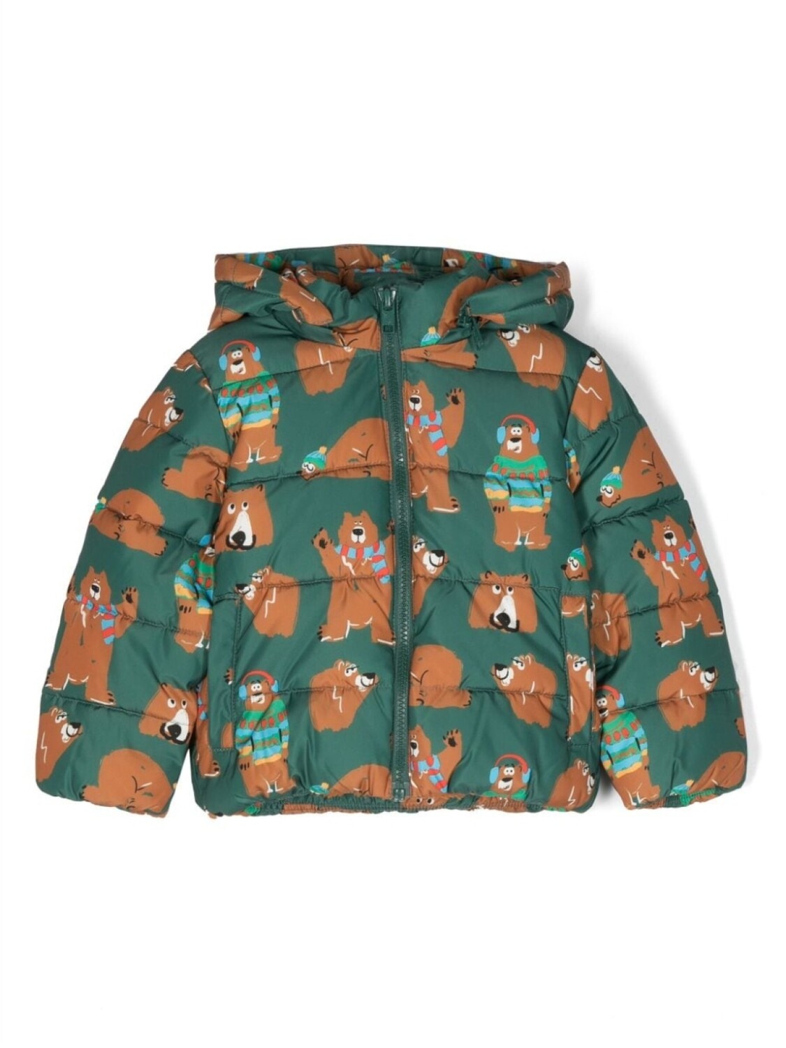 

Stella McCartney Kids пуховик с принтом, зеленый