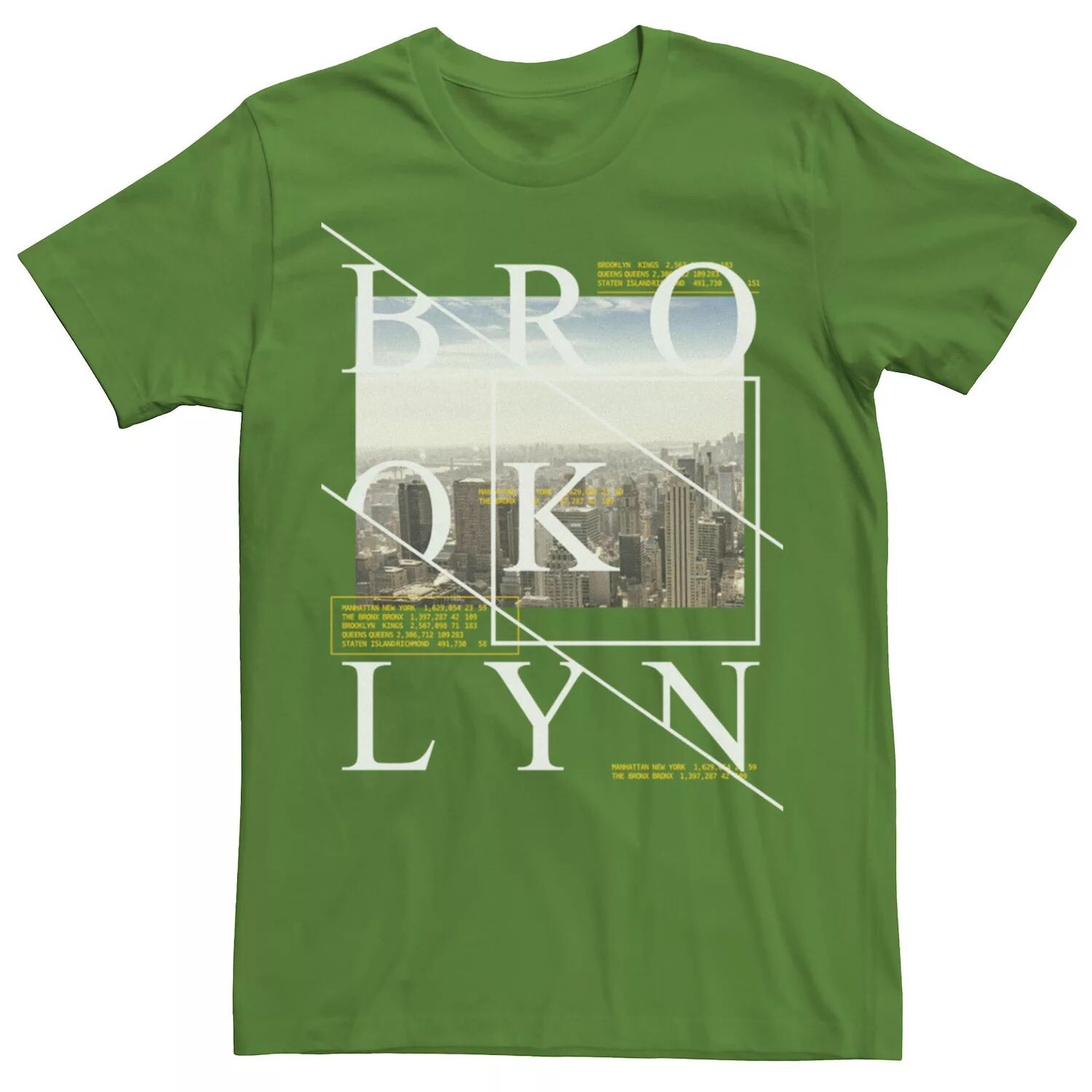 

Мужская кв. Футболка с накладным плакатом 9 Brooklyn Text Skyline Apt. 9