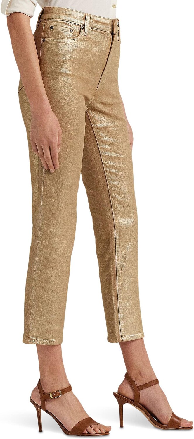 

Джинсы Metallic High-Rise Straight Ankle Jeans in Belle Wash LAUREN Ralph Lauren, цвет Belle Wash