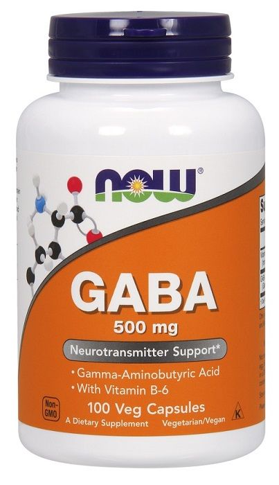 Now Foods GABA With Vitamin B6 500 mg препарат, укрепляющий иммунитет и поддерживающий нервную систему, 100 шт. now gaba 500 mg 100 vcaps