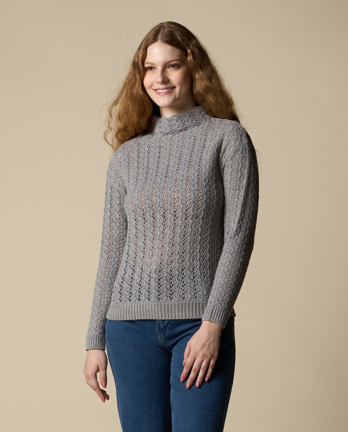 

Трико ажурной работы женское. NICE&CHIC, оливково-зеленый