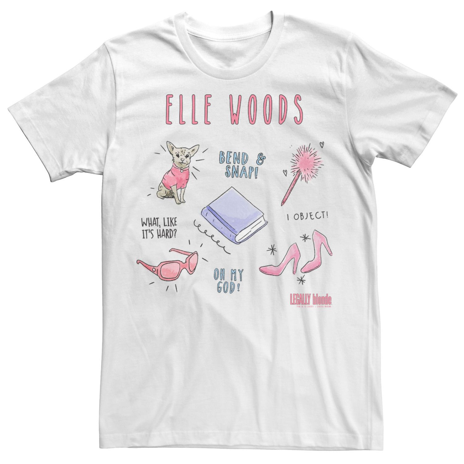 Мужская футболка Legally Blonde Elle Woods Sketches Licensed Character