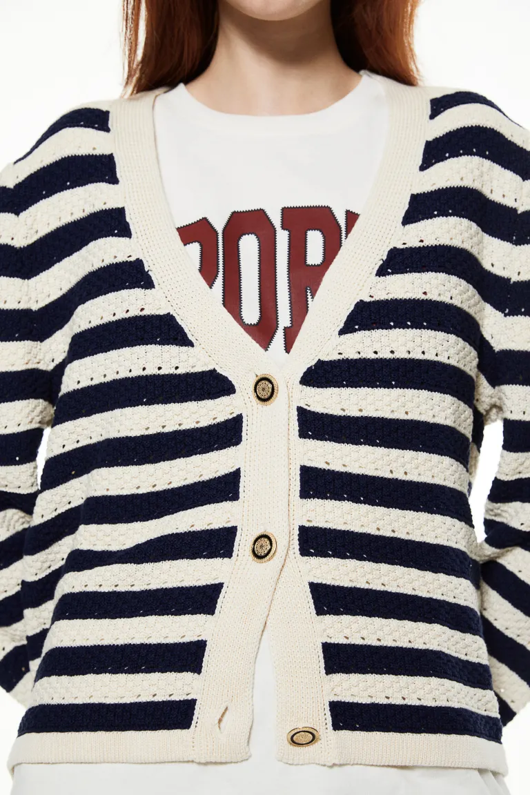 

Ажурный кардиган H&M, синий