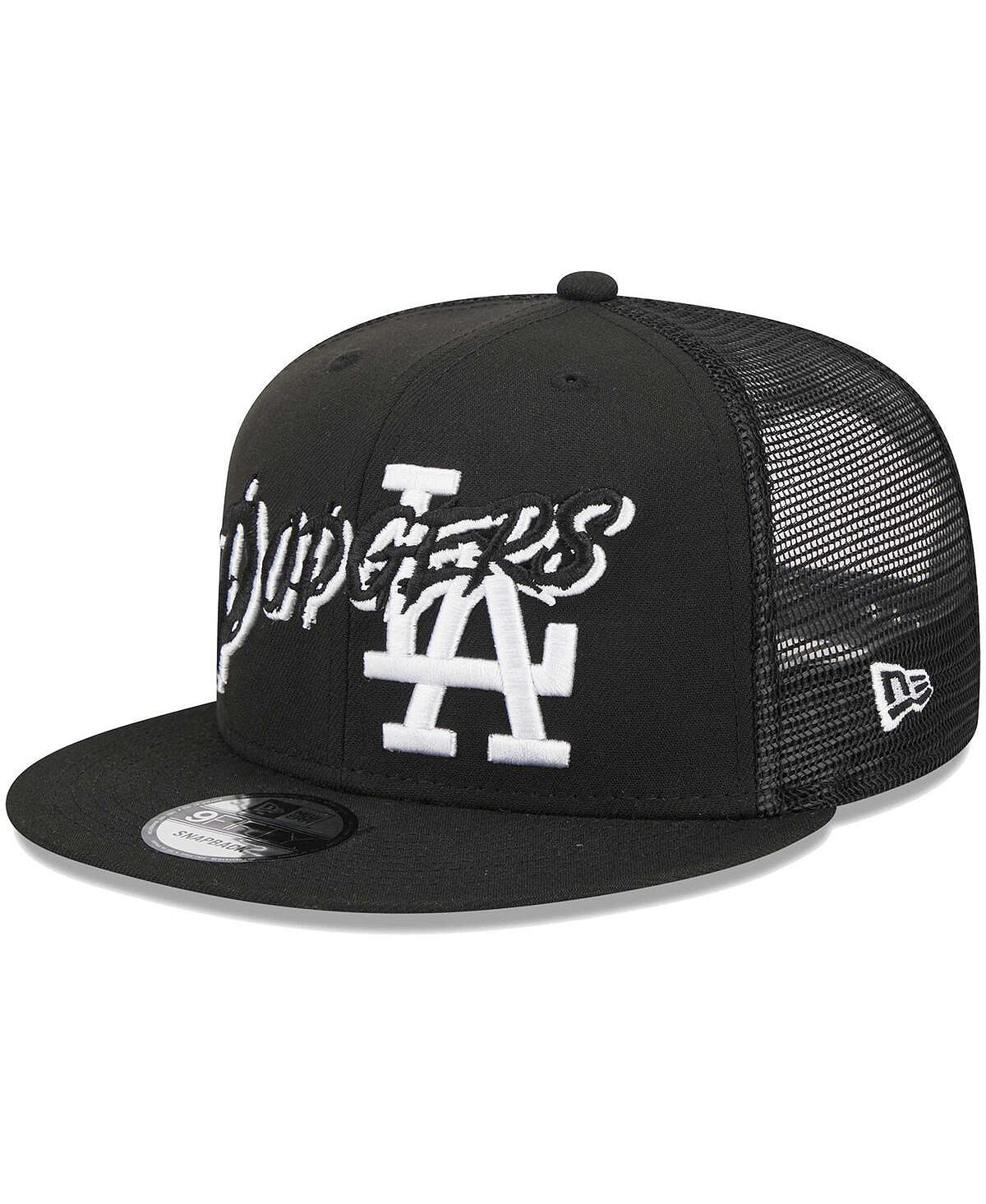 Мужская черная бейсболка Los Angeles Dodgers Street Trucker 9FIFTY Snapback New Era
