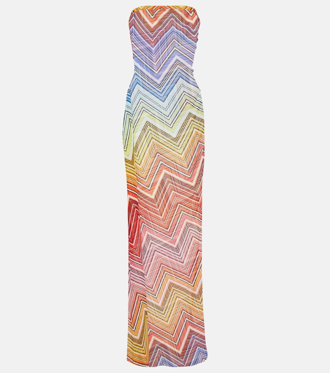 Пляжное платье без бретелек с зигзагом Missoni Mare, мультиколор