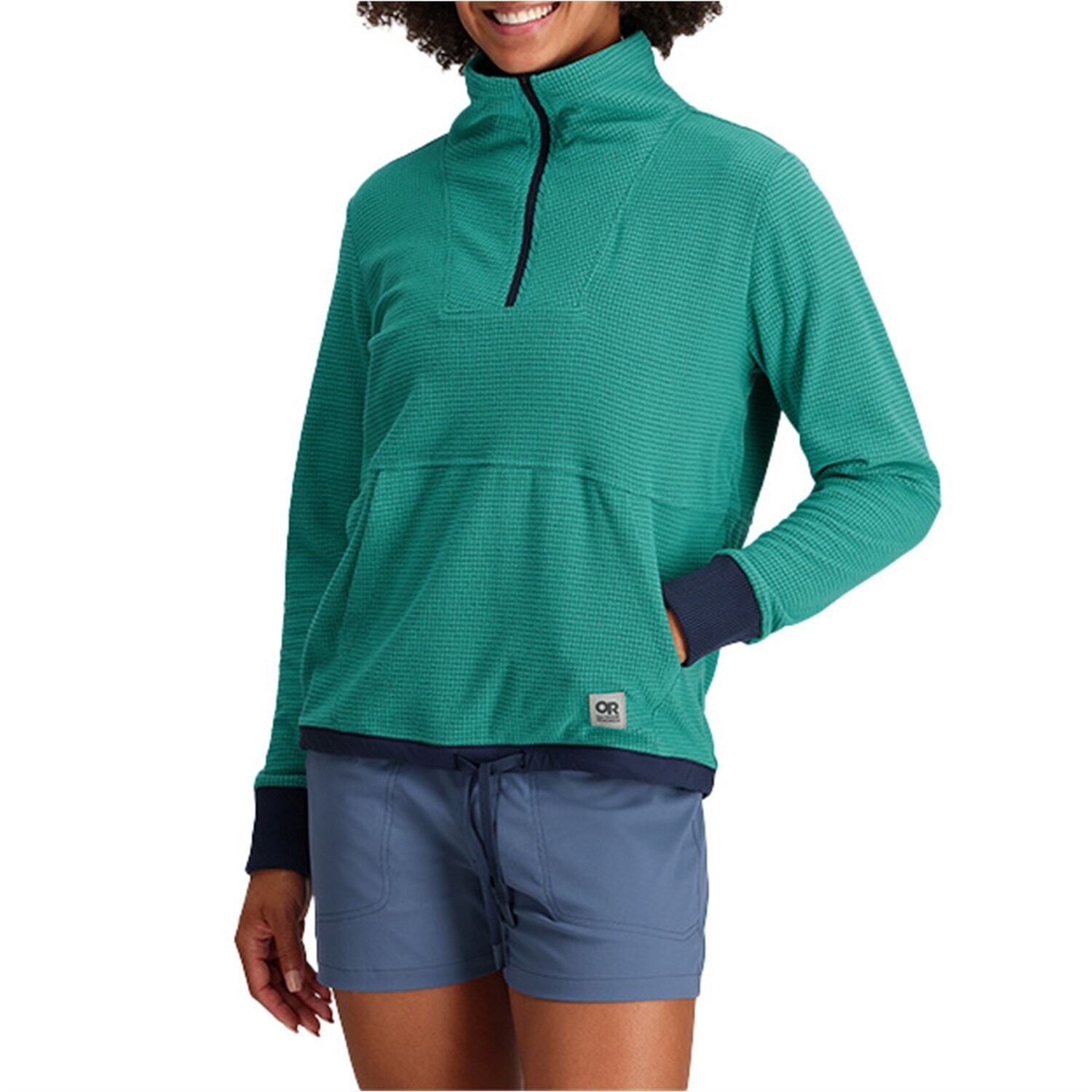 

Пуловер Outdoor Research Trail Mix Quarter Zip, цвет Tropical/Naval Blue