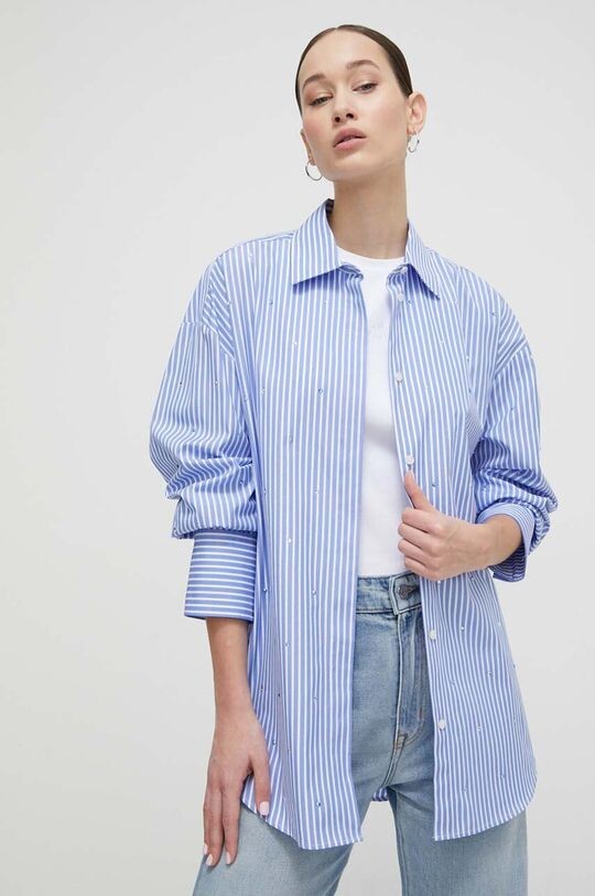 

Хлопковая рубашка Msgm, синий