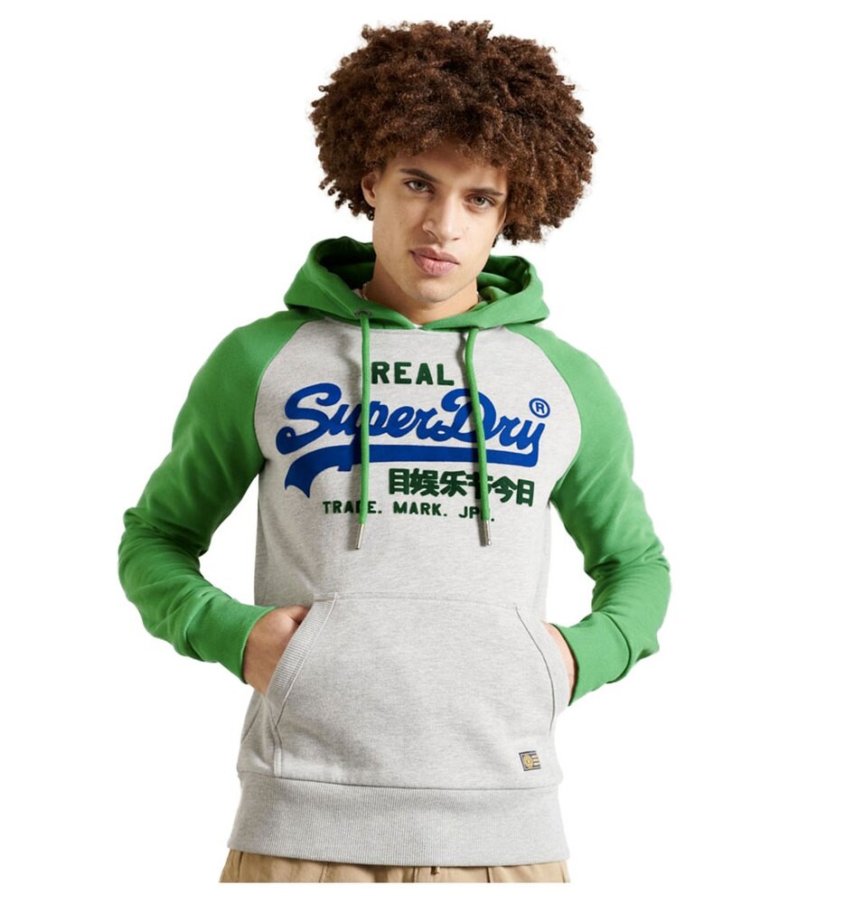 

Худи Superdry Vintage Logo Duo Raglan, серый