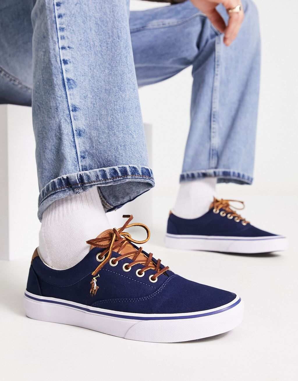 

Темно-синие кроссовки Polo Ralph Lauren Keaton с логотипом в виде пони