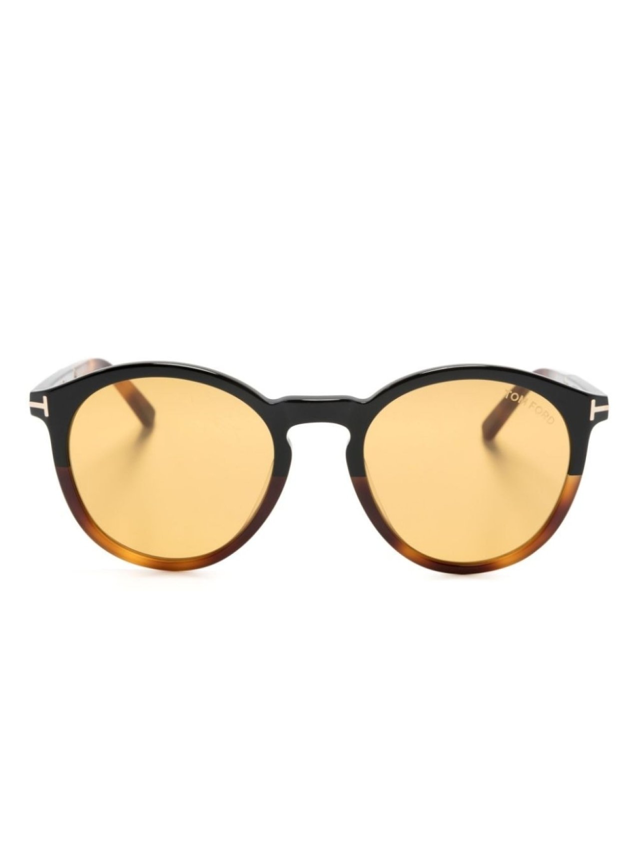 

TOM FORD Eyewear солнцезащитные очки Elton в круглой оправе, коричневый