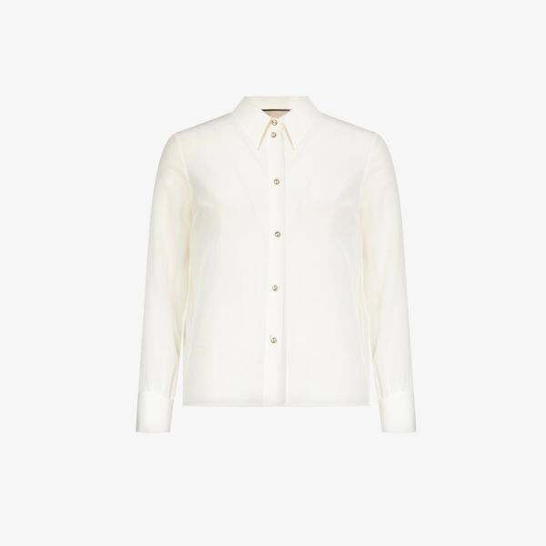 

Шелковая рубашка с пуговицами double g Gucci, белый